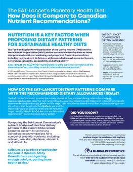 EAT-Lancet’s Planetary Health Diet: How Does it Compare to Canadian Nutrient Recommendations?