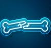 Neon sign of a broken bone