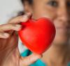 Woman with red heart